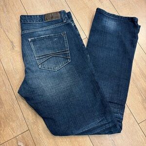 Express Dark Blue Straight Jeans 33x32